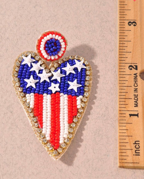 USA heart earrings