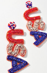 USA beaded earrings
