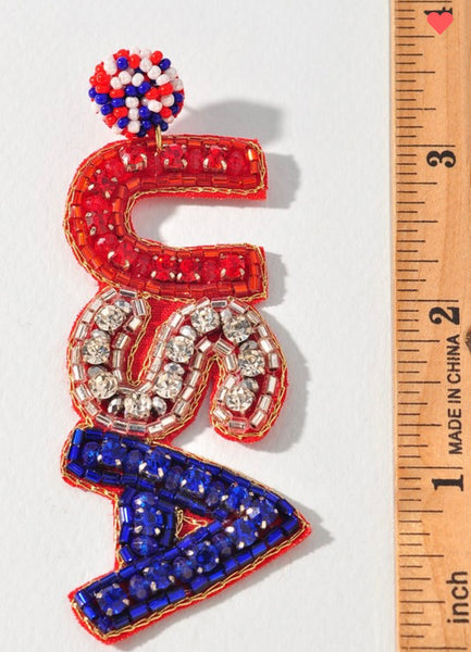 USA beaded earrings