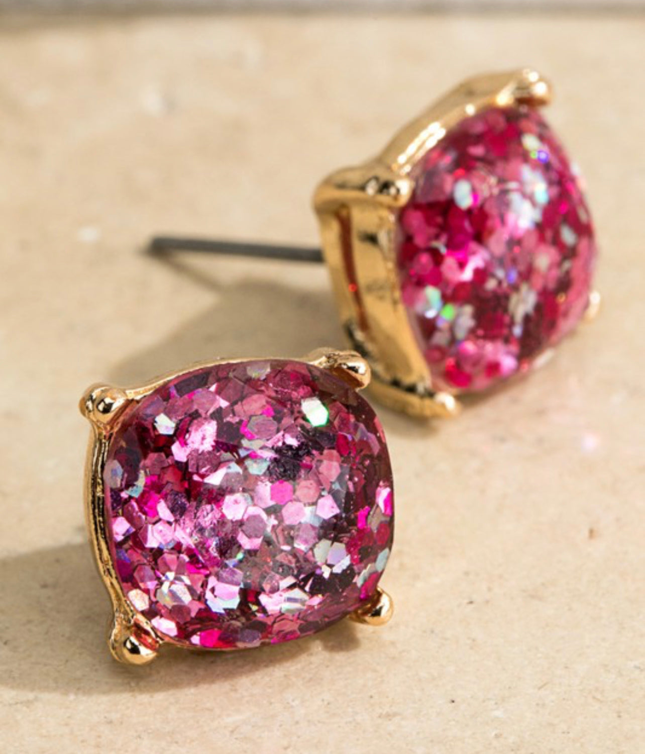 Sparkly glittery studded earrings