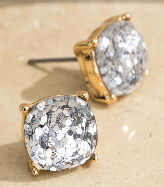 Sparkly glittery studded earrings